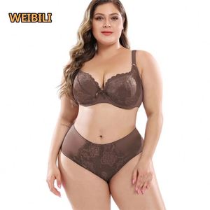 Ensemble <span class=keywords><strong>soutien</strong></span>-<span class=keywords><strong>gorge</strong></span> et culotte sexy en <span class=keywords><strong>dentelle</strong></span> à armatures push-up pour femmes, grandes tailles européennes 38 40 42 44 46 48D, pour poitrines généreuses - Product Image 1