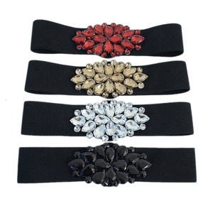 Toptan Bling Bling elastik kristal Rhinestone kemerler kadının düğün elbisesi çok renkli bayanlar geniş elastik Rhinestone olabilir - Product Image 1