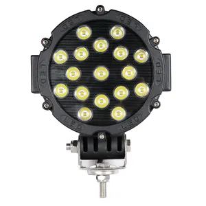 LED çalışma lambaları 7 inç 51W Offroad LED bar ışığı Kamyon Tekne ATV 4X4 Nokta Taşkın Sürüş Lambası Far