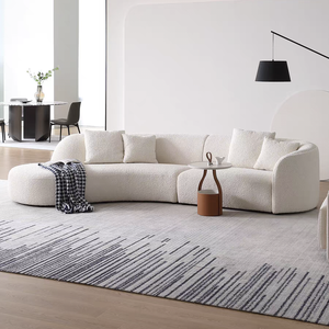 โซฟารูปพระจันทร์สไตล์อิตาเลียนแบบมินิมอลลิสต์โซฟาทันสมัยแสงหรูหราห้องนั่งเล่นผ้าโค้งโซฟาโรงแรมอพาร์ทเมนต์วิลล่าเฟอร์นิเจอร์ - Product Image 3