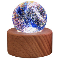 Décorations de chambre en gros : Ornements LED colorés à perles, base en bois, corps en verre, à brancher, effet ciel étoilé, étanches