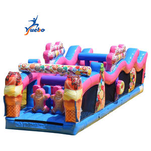 Parcours d'obstacles gonflable commercial avec toboggan, parcours d'obstacles gonflable commercial pour adultes et enfants en extérieur - Product Image 4