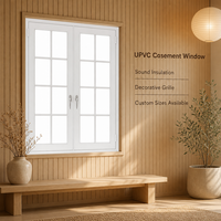 Manija de palanca doble para ventana abatible con diseño de rejilla Muntin Bar, fabricante profesional, pedido al por mayor, envío rápido, ventana abatible de PVC