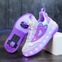 Nouveauté Chaussures de roller sportives en cuir pour garçons et filles avec 2 roues