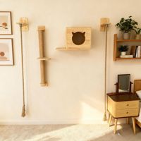 OEM/ODM Mur d'escalade mural pour chat en bois massif, griffoir en sisal, mobilier pour chat avec corde de chanvre pour chats d'intérieur corpulents