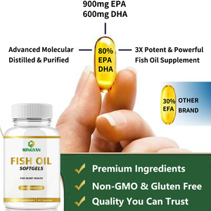 OEM/ODM Premium <span class=keywords><strong>Brain</strong></span> Health & Heart Support Suplemento Omega-3 de alta absorción Cápsulas blandas de aceite de pescado - Product Image 4