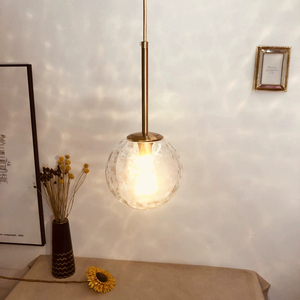Lampe suspendue en verre minimaliste moderne pour chambre à coucher, salle à manger, bar, café, îlot de cuisine, globe rond suspendu - Product Image 5