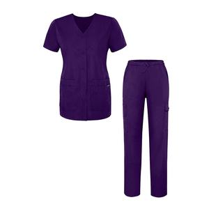 Alta calidad Chic Designer Unisex Medical Scrubs Jogger Sets Durable Knitted V-Neck Three Pockets Custom Color Logo Healthcare - Product Image 1
