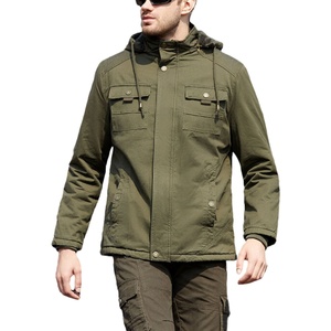 High Quality <b>Canvas</b> Fleece <b>Jacket</b> Spring Casual Warm Snowboard Zipper Closure Stand Collar Men's - Product Image 1