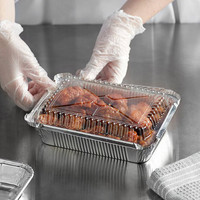 Barquette en aluminium alimentaire avec couvercle transparent