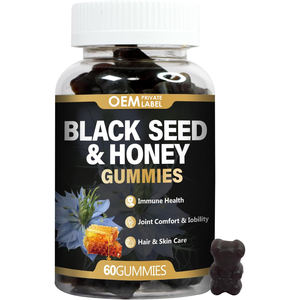 Gummies OEM d'huile de nigelle noire et de miel avec des graines naturelles de Nigella Sativa et extrait de champignons, antioxydant pour le soutien immunitaire et les articulations - Product Image 1