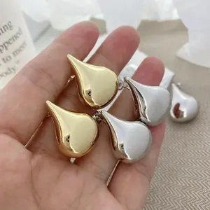 LS-L2799 New gold plated chocolate shape stud earrings simple design korean earrings silver earrings wholesale bulk