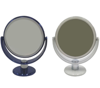 Miroir de maquillage LED de table Haixin Beauty rechargeable, nouveau, rond, grossissant, rotatif à 360 degrés, avec 3 couleurs de lumière