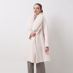 <span class=keywords><strong>Soldes</strong></span> Exceptionnelles : Manteau en Laine Pas Cher YY20069 100% Laine avec Col en Véritable Fourrure de Renard, Manteau en Cachemire pour Femme - Product Image 3
