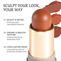Stick bronzant de luxe 6 couleurs, texture crème, mélange parfait, pigment modulable, stick de maquillage bronzant pour le visage, pour peaux matures