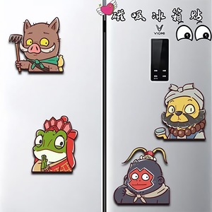 Autocollant magnétique pour réfrigérateur, petit monstre Langlangshan, version Q, dessin animé, décoratif, forme irrégulière, aimant puissant - Product Image 3