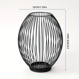 Modern Metal Hollow Out Black Articles Home Decor Gifts Candlestick <strong>Lanterns</strong> Decorative Metal <strong>Candle</strong> Stick <strong>Candle</strong> Holders - Product Image 6