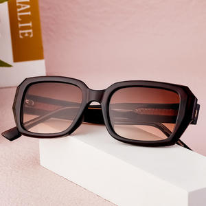 My-99219 Lunettes de soleil carrées pour femmes, monture en PC, verres noirs, protection UV400, style européen - Product Image 4