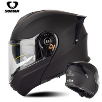 Casques de moto DOT&ECE les plus récents, double visière, rabattable, avec grand spoiler, modulable, Capacates SOMAN SM965