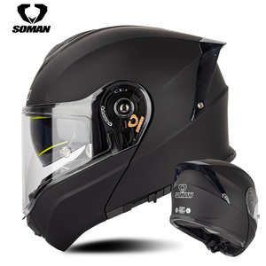 Casques de moto DOT&ECE les plus récents, double visière, rabattable, avec grand spoiler, modulable, Capacates SOMAN SM965 - Product Image 4