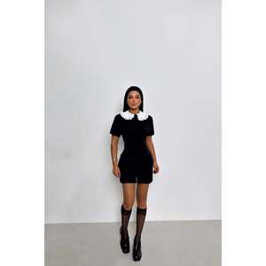 Изысканное мини-платье Divine черного цвета, элегантное, А-силуэт, с квадратным вырезом, полупрозрачное, роскошное, для дневного клуба, выпускного вечера, размеры XS-6XL, для весны и осени - Product Image 5