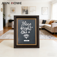 Cadre photo Jinn Home Vintage en bois foncé avec bordure dorée, 6x8 pouces, cadre photo classique pour la présentation sur table ou mur