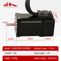 Kaihong 42x42x60+20mm 0.7Nm 24VDC 2 Fase Hybrid Nema 17 Motor Stepper Loop Tertutup dengan Encoder 1000 Line