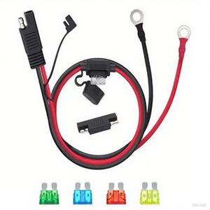 SAE公/母插头IP67汽车太阳能防水延长电缆，带防尘罩铜触点和电脑外壳 - Product Image 2