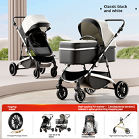Poussette bébé légère en Oxford, pliage à un bouton, cadre en acier inoxydable, capacité de 20 kg, 0-3 ans, dossier ergonomique