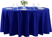 Nappe Ronde en Polyester de 120 Pouces, Infroissable, Bord Ourlé, Sans Repassage, pour Mariages, Banquets, Hôtels et Événements - Vente en Gros