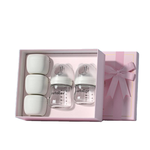 Biberón Portátil Anti-Cólicos de Boca Ancha, Biberón de Vidrio Anti-Cólicos Libre de BPA con Diseño Impreso para Bebés de 0 <span class=keywords><strong>a</strong></span> 12 Meses - Product Image 2