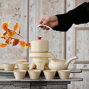 Vintage Automatic Stone Mill Type Chinese Kung Fu <b>Tea</b> <b>Set</b> with Porcelain Ceramic Eco-Friendly Design - Product Image 3