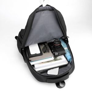 Sac à dos vintage imperméable pour ordinateur portable pour hommes et femmes, personnalisé, en tissu Oxford durable, sac d'affaires Mochila avec USB et logo - Product Image 2