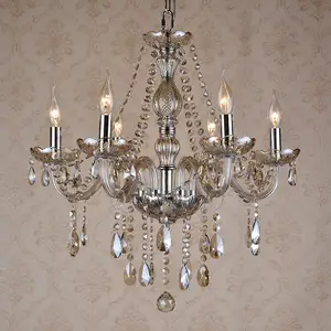 Lustre moderno champanhe, cor champanhe, luzes de cristal, decoração de sala de estar, luz de luxo para iluminação de casa, lâmpadas, luminária para lustre