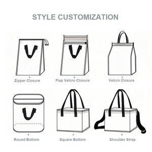 Custom Printed Cold Insulated NonWoven Food Storage Cooler Bag Eco-Friendly Custom Logo Printed Cooler Bag Thermal Takeaway Bag - Product Image 4