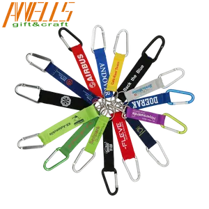 Personalized Custom Carabiner short Clutch Wrist Strap Lanyard Heavy Webbing Key Fob Keychain with Key Ring and Clasp Holder