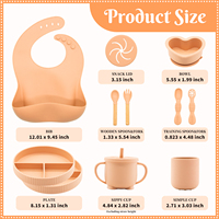 Ensemble d'alimentation pour bébé en silicone sans BPA personnalisable et sans danger, bol et assiette d'entraînement classiques de style design classique pour bébé emballés dans une boîte