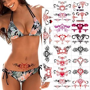 <span class=keywords><strong>Tatouages</strong></span> temporaires sexy pour femmes, kit de tatouage sexy, magnifiques et exquis, fleurs réalistes en 3D, papillons, abdomen, poitrine - Product Image 5