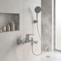 Robinet de baignoire cascade de luxe en laiton brossé doré mural de haute qualité pour douche