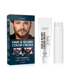 Private Label Beard Color Shampoo Natural Organic Hair Dye 3 In1 Shampoo No Side Effects Dye Mustache Cream