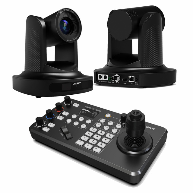 1080p HD 30X Optical Zoom PTZ Conference Camera with Joystick Controller HDMI/3G-SDI Output Durable Plastic Material