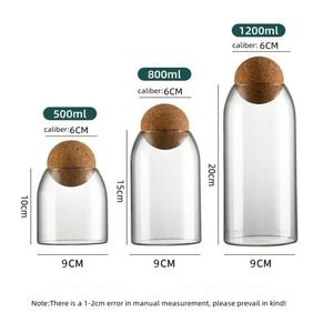 Étiquettes personnalisées 500ml 800ml 1200ml pour Noël, contenants pour la fabrication de bougies, pot en verre borosilicate avec couvercles en <span class=keywords><strong>liège</strong></span> en forme de boule - Product Image 2