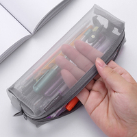 Étudiants transparents simples étuis à crayons pour filles enfants école papeterie organisateur sac