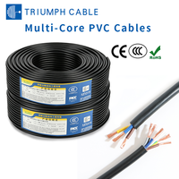 Kabel Listrik Fleksibel Multi Inti RVV 2 Core 3 Core 0.75mm 1.5mm 2.5mm Berisolasi PVC Kawat Tembaga Lunak 300V/500V