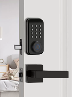Serrure numérique intelligente en aluminium avec empreinte digitale, mot de passe, carte-clé et application Tuya pour maison, hôtel, bureau