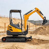 Mini-excavatrice hydraulique HT15 2,5 T, excavatrice compacte sur chenilles pour les projets agricoles, de jardinage et de construction
