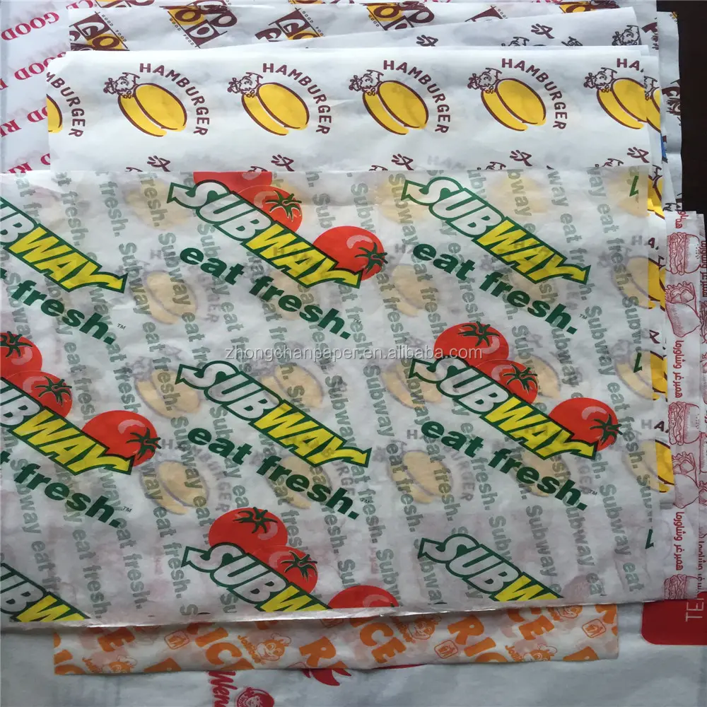 ハンバーガーサンドイッチ食品包装用シートの食品グレード耐油紙