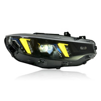 Pièce auto SJC pour BMW Série 4 F32 M3 F80 M4 F82 2013-2019, phare LED de style yeux de serpent bicolore jaune et blanc