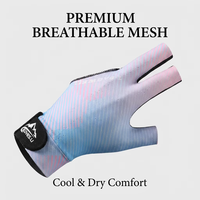 Gants de billard à trois doigts exposés, haute élasticité, respirants, légers, anti-transpiration, pour snooker, tennis de table, design antidérapant, sport