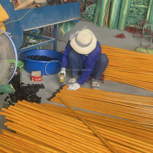 Strong Eucalyptus Broom <b>Stick</b> with <b>Wood</b>-Patterned PVC Coating - Product Image 1